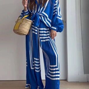 Commense Medium Oversized Print Vacation Pants Set $59 NWT